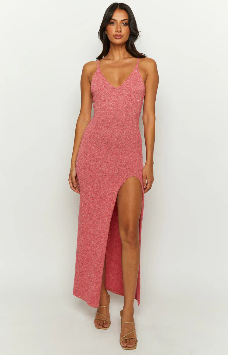 Airdrie Knit Maxi Dress | Pink