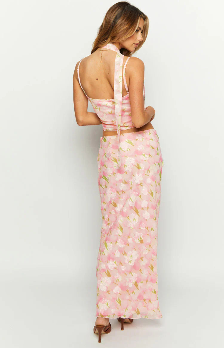 Irina Print Maxi Skirt | Pink