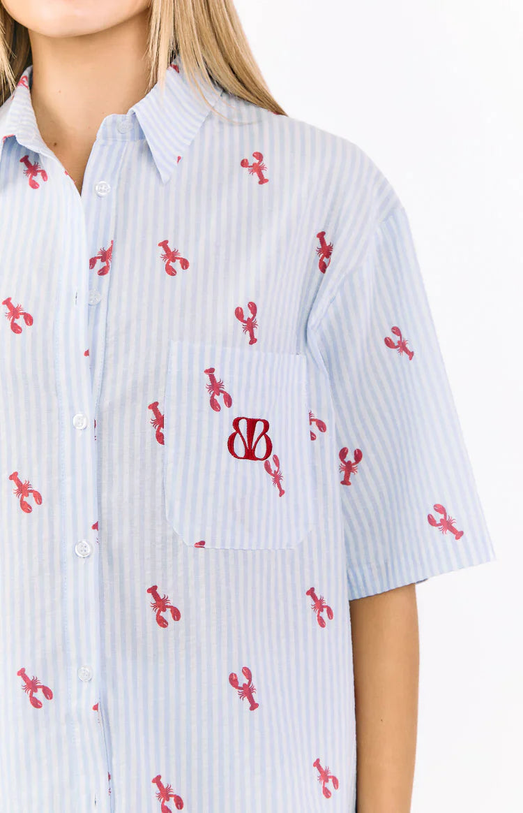 Alexea Pajama Shirt | Lobster Print