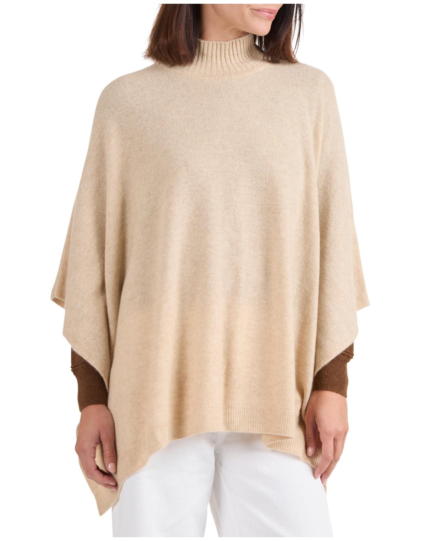 Amicale Cashmere | Women | Cashmere Poncho | Oatmeal V1