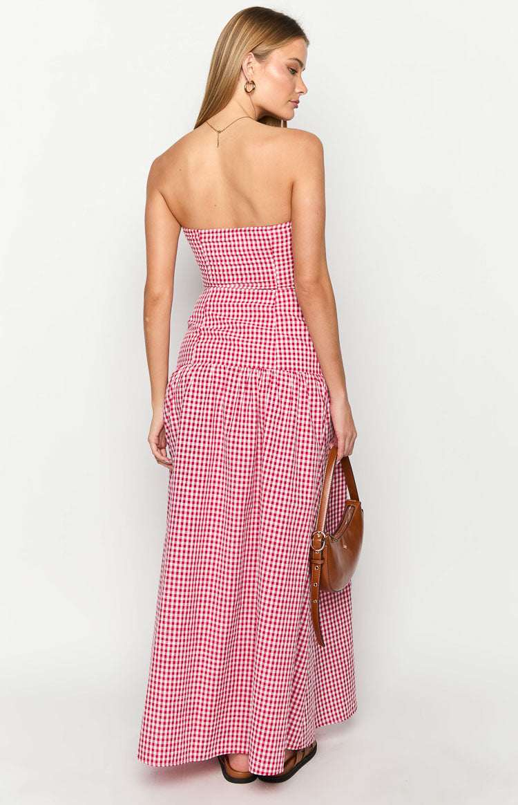 Angela Maxi Dress | Red Gingham