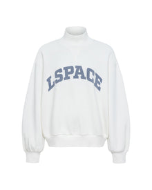 Flat-lay product shot of the Crush Sweatshirt in cream, a cream quarter-zip pullover sweatshirt with 