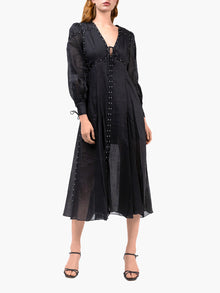 Studded Ombre Midi Dress | Black