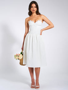 Rowan Lace Drop Waist Corset Sundress | White