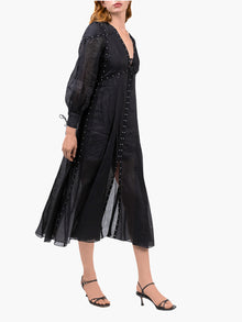 Studded Ombre Midi Dress | Black