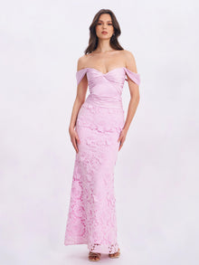 Floral Lace Mermaid Gown | Dahlia Pink