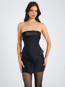 Dalilah Double Breast Mini Dress | Black