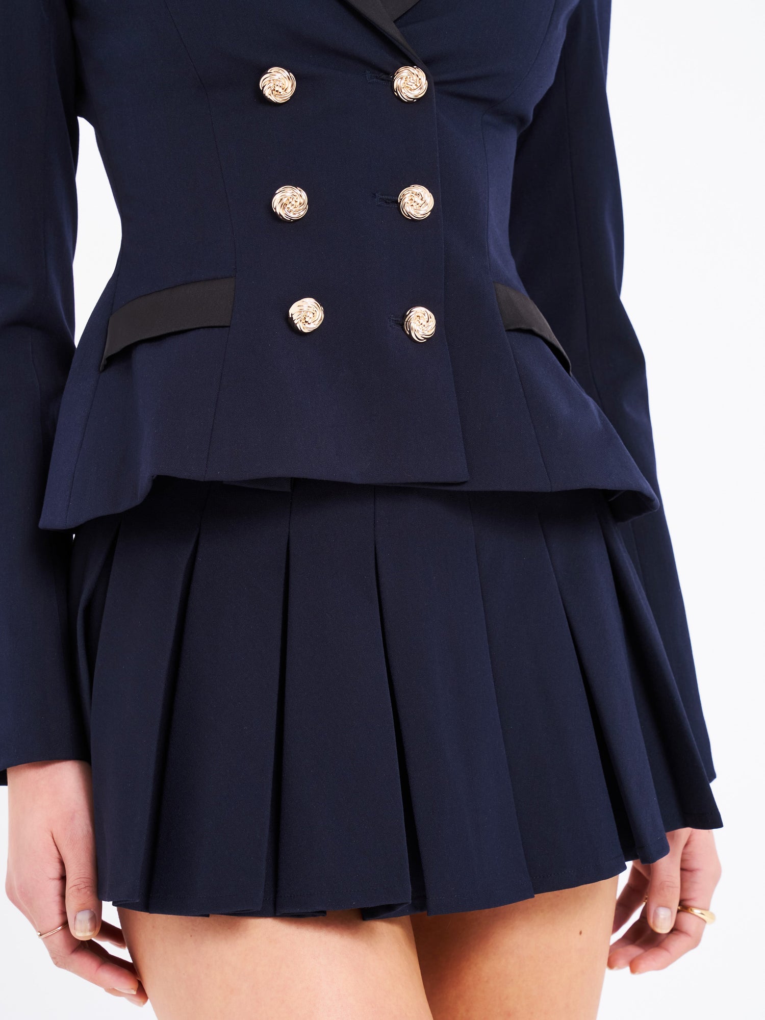 Nasya Pleated Mini Skort | Navy Blue