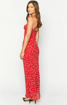 Ashley Floral Formal Maxi Dress | Red