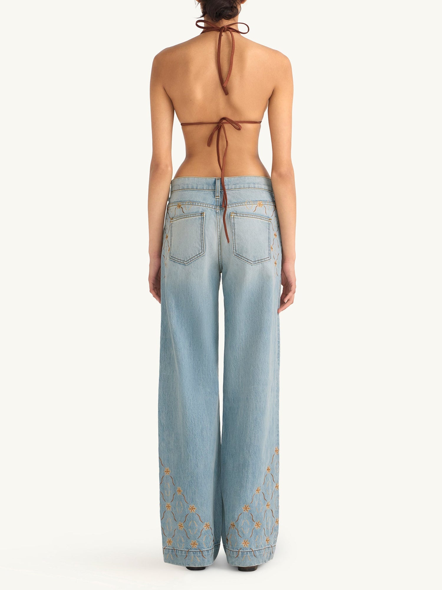 Helena Embroidered Jean | Light Blue