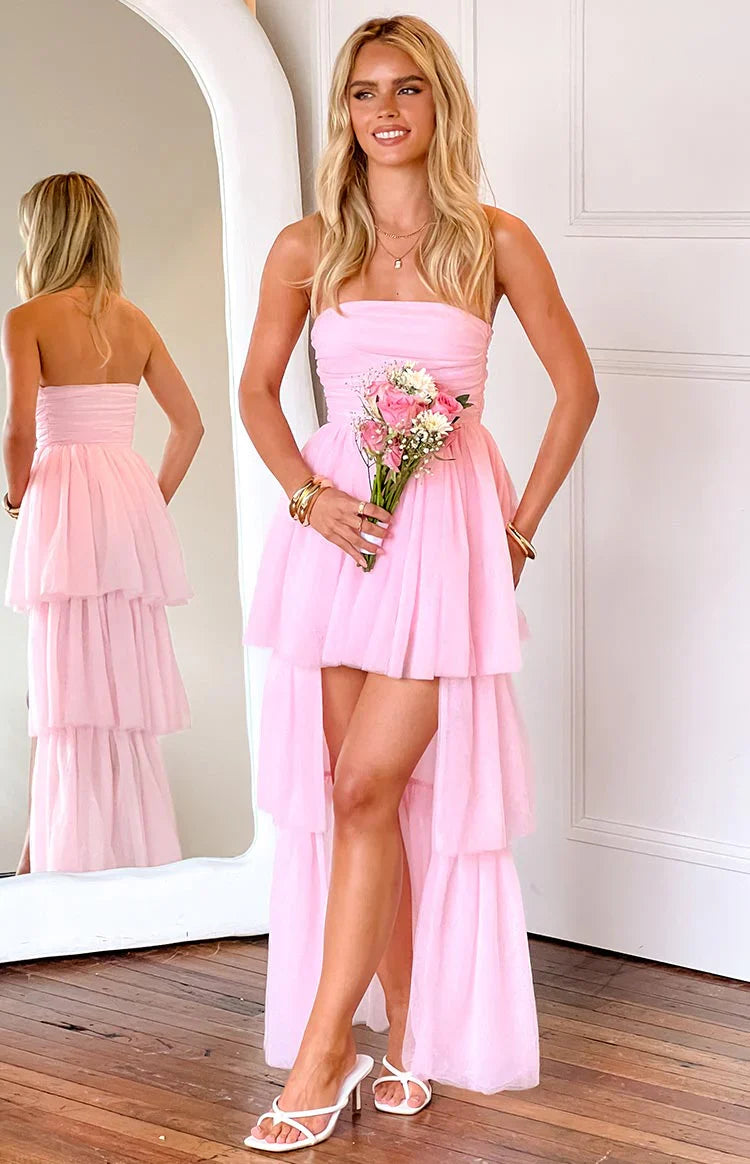 Avery High Low Maxi Dress | Pink