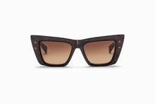 Womens | B - Eye Sunglass | Leather Brown - White Gold | Dark Brown Gradient
