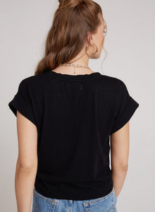 Tie Front V-Tee | Black