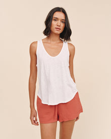 Sleeveless Scoop Neck Tank | White