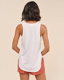 Sleeveless Scoop Neck Tank | White