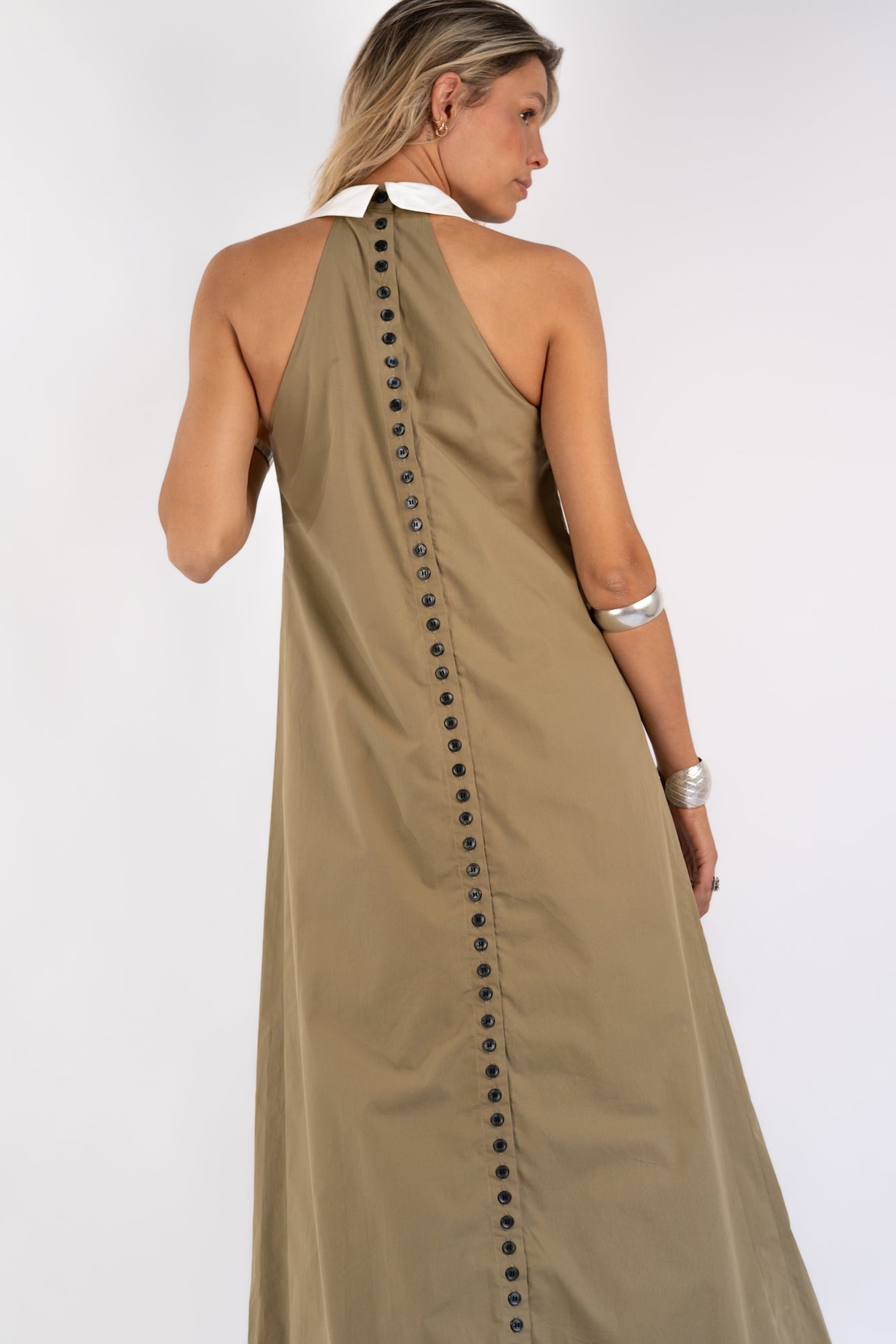 Reilly Cotton Poplin Dress | Olive