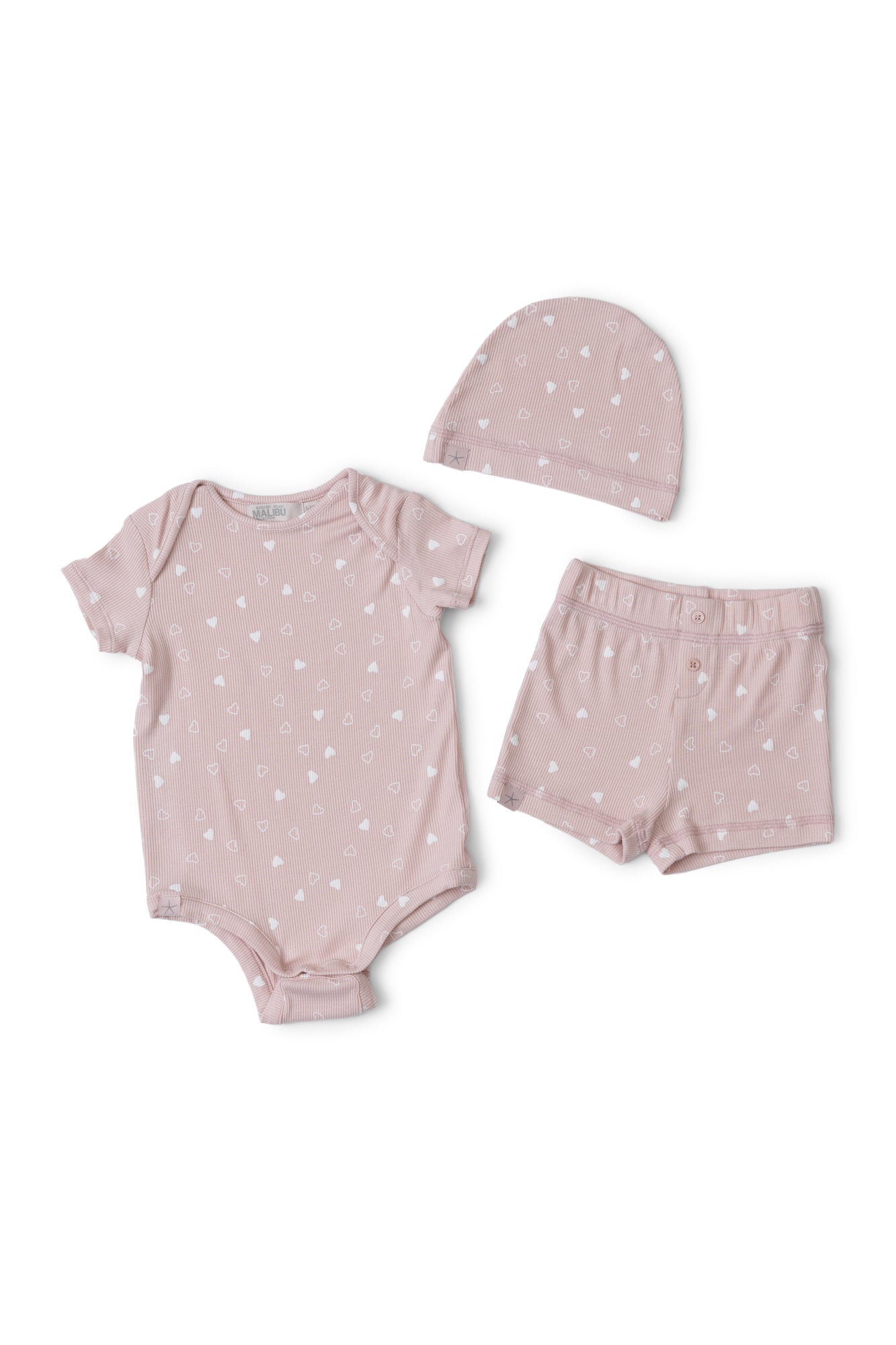 Baby | Ultra Soft Rib Set | Dusty Rose/Pearl