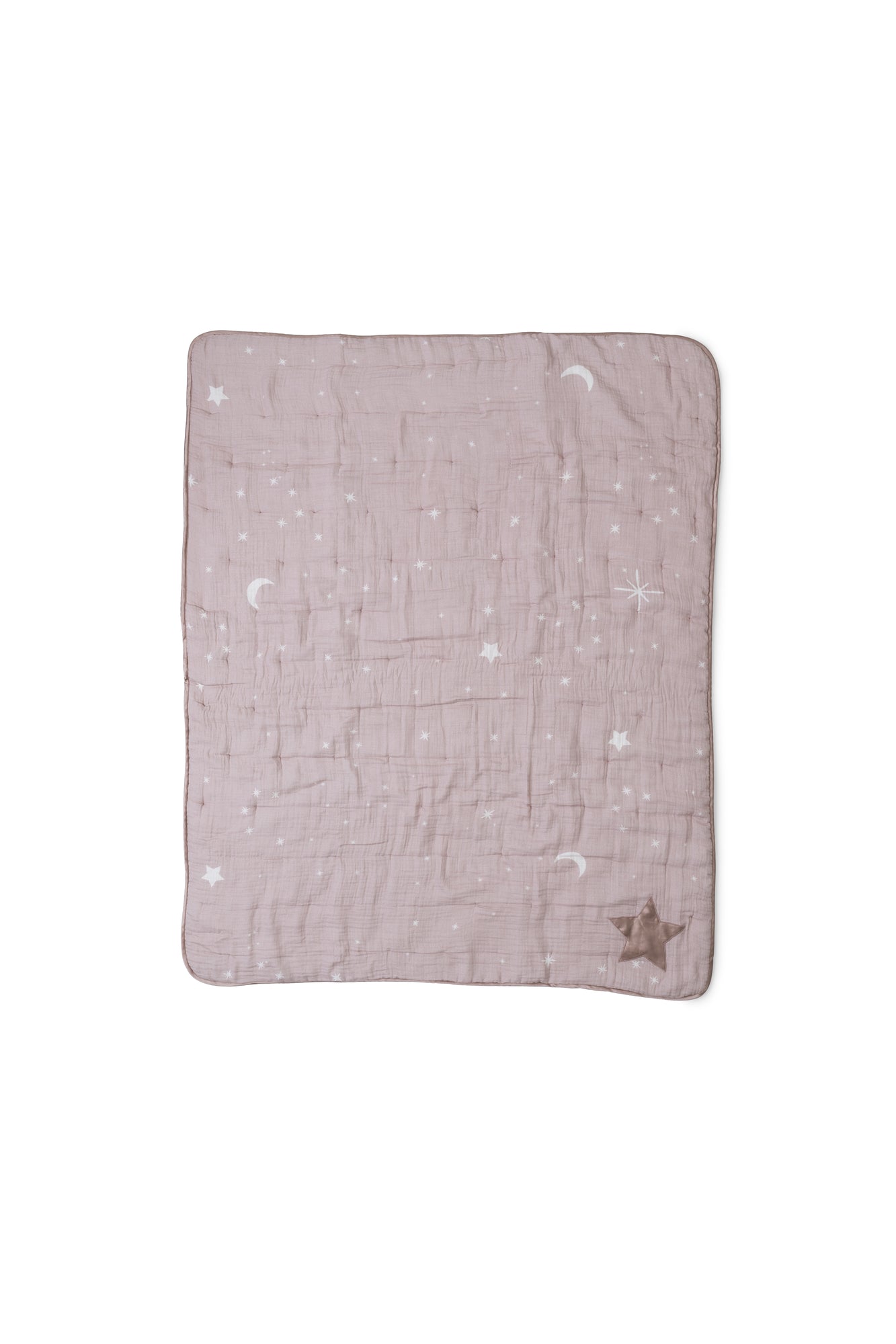 Baby | Organic Cotton Double Cloth Starry Night Quilt | Faded Rose Multi