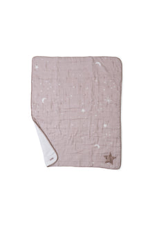 Baby | Organic Cotton Double Cloth Starry Night Quilt | Faded Rose Multi