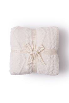 CozyChic Fisherman Cable Throw | Cream