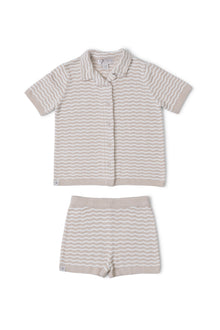 Toddler | CozyChic Ultra Lite Wave Cabana Set | Stone/Pearl