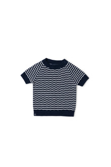 Toddler | CozyChic Ultra Lite Wavy Raglan Tee | Marine/Pearl