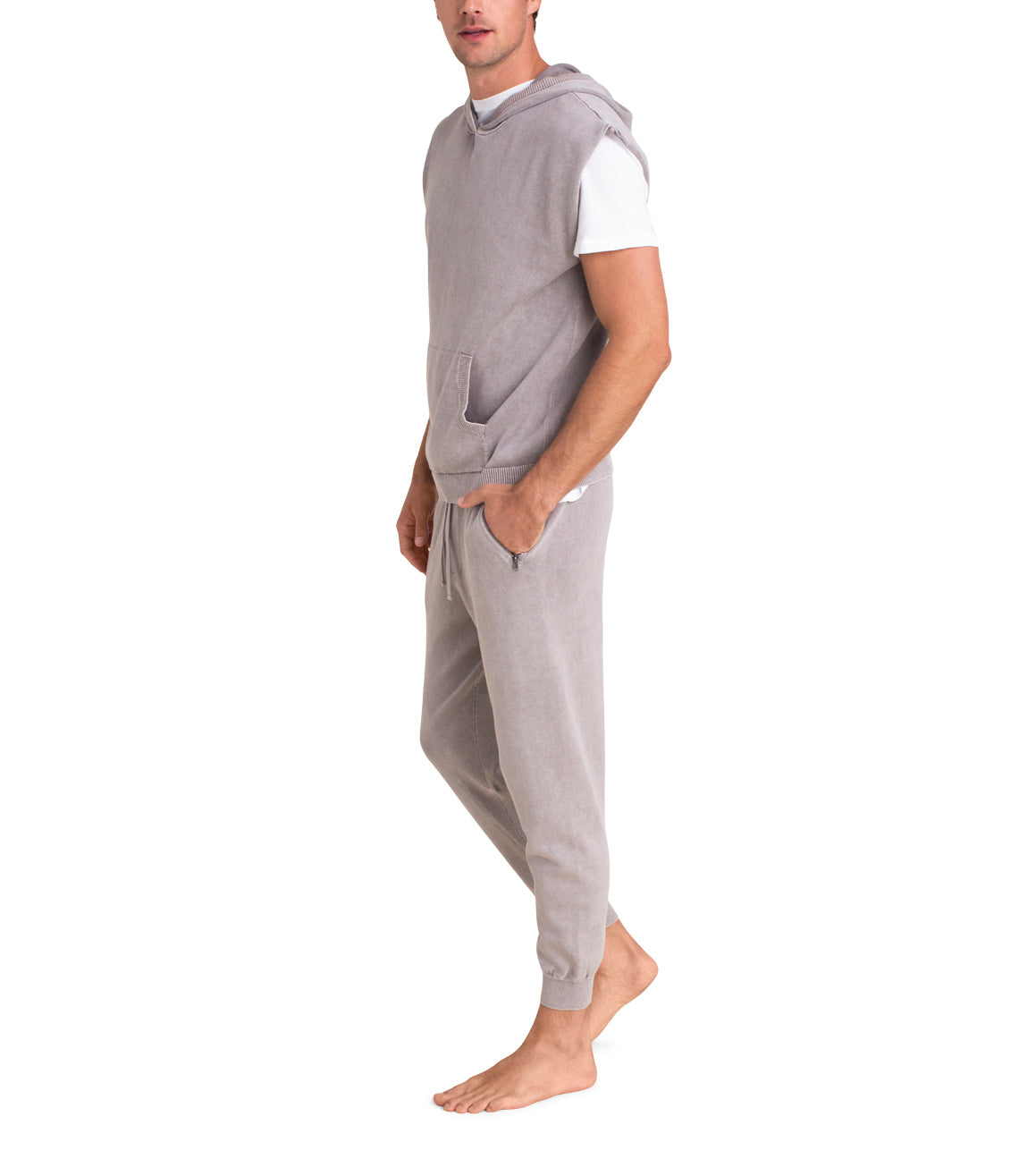 Mens | SunBleached Sleeveless Hoodie | Beach Rock