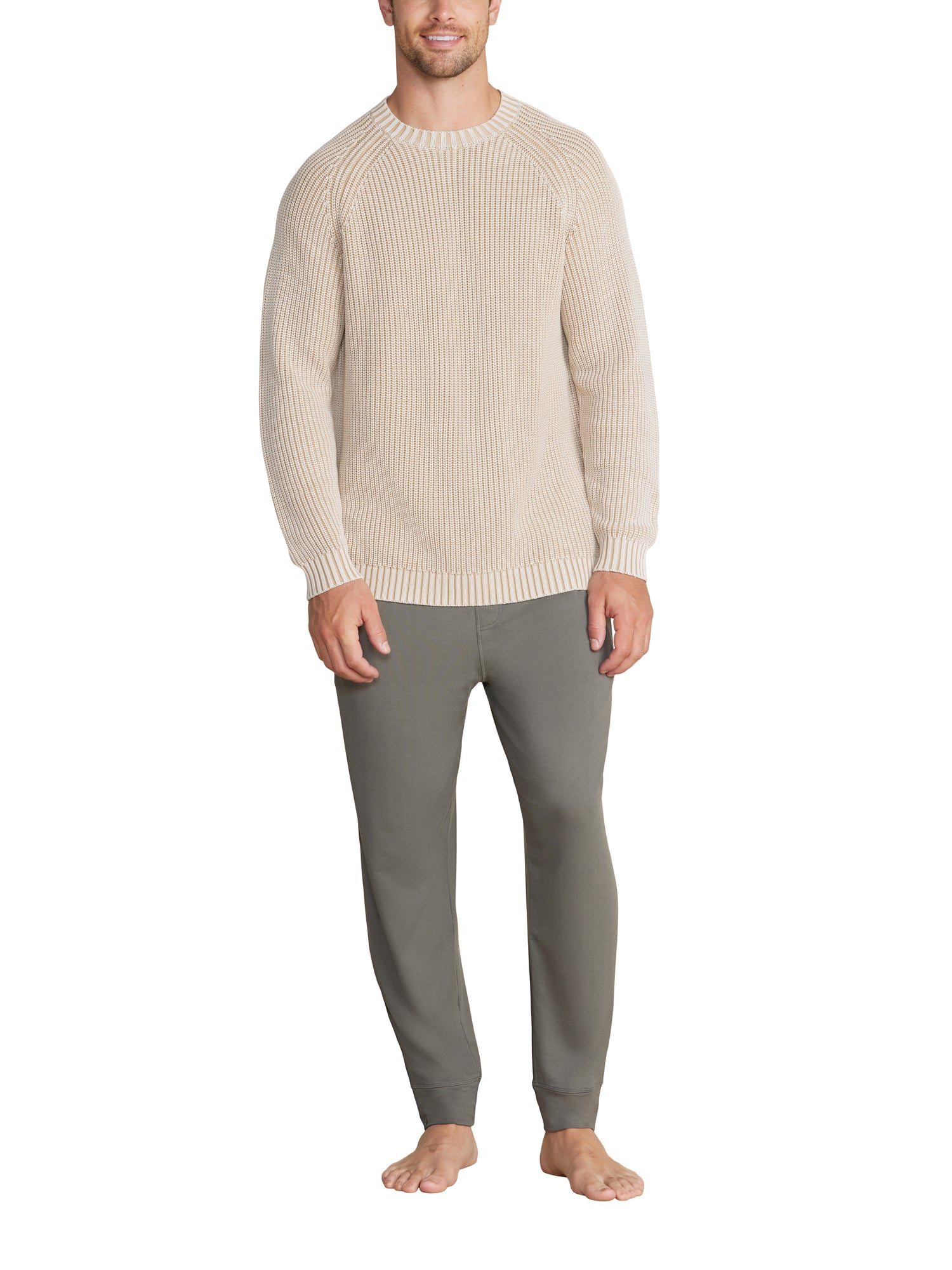 Mens | SunBleached Ribbed Pullover | Stone