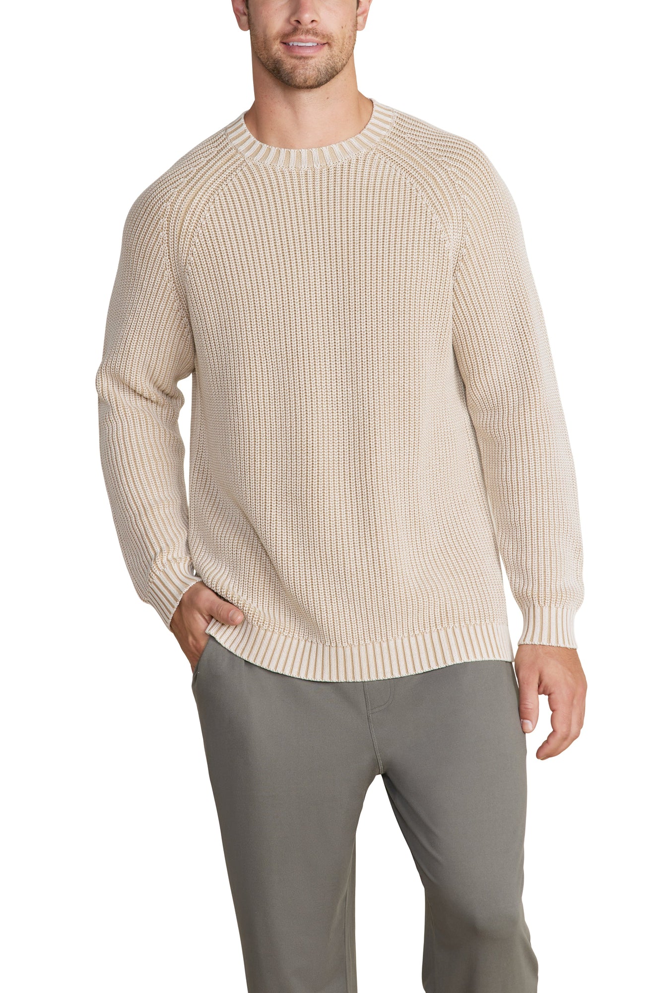 Mens | SunBleached Ribbed Pullover | Stone