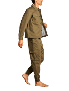 Mens | Malibu Collection Cotton Twill Shirt Jacket | Olive