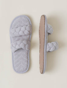 Womens | Towelterry Braided Slipper | Fog Gray