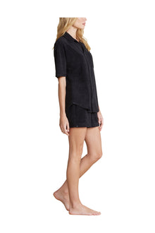 Womens | Cozyterry Button Down Shirt | Black