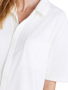 Womens | CozyTerry Button Down Shirt | Pearl