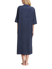 Womens | CozyTerry Placket Caftan | Indigo