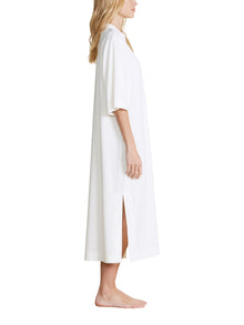 Womens | CozyTerry Placket Caftan | Pearl