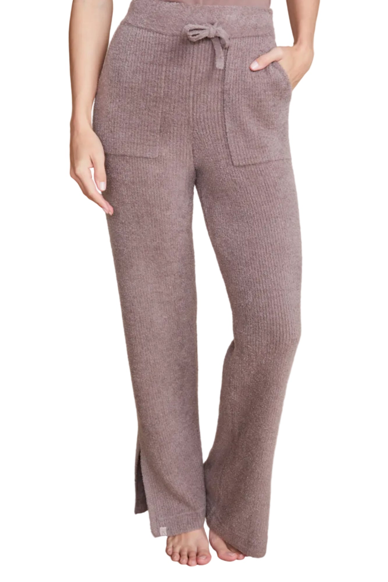 Womens | Cozychic Lite Pinched Seam Slit Pant | Driftwood