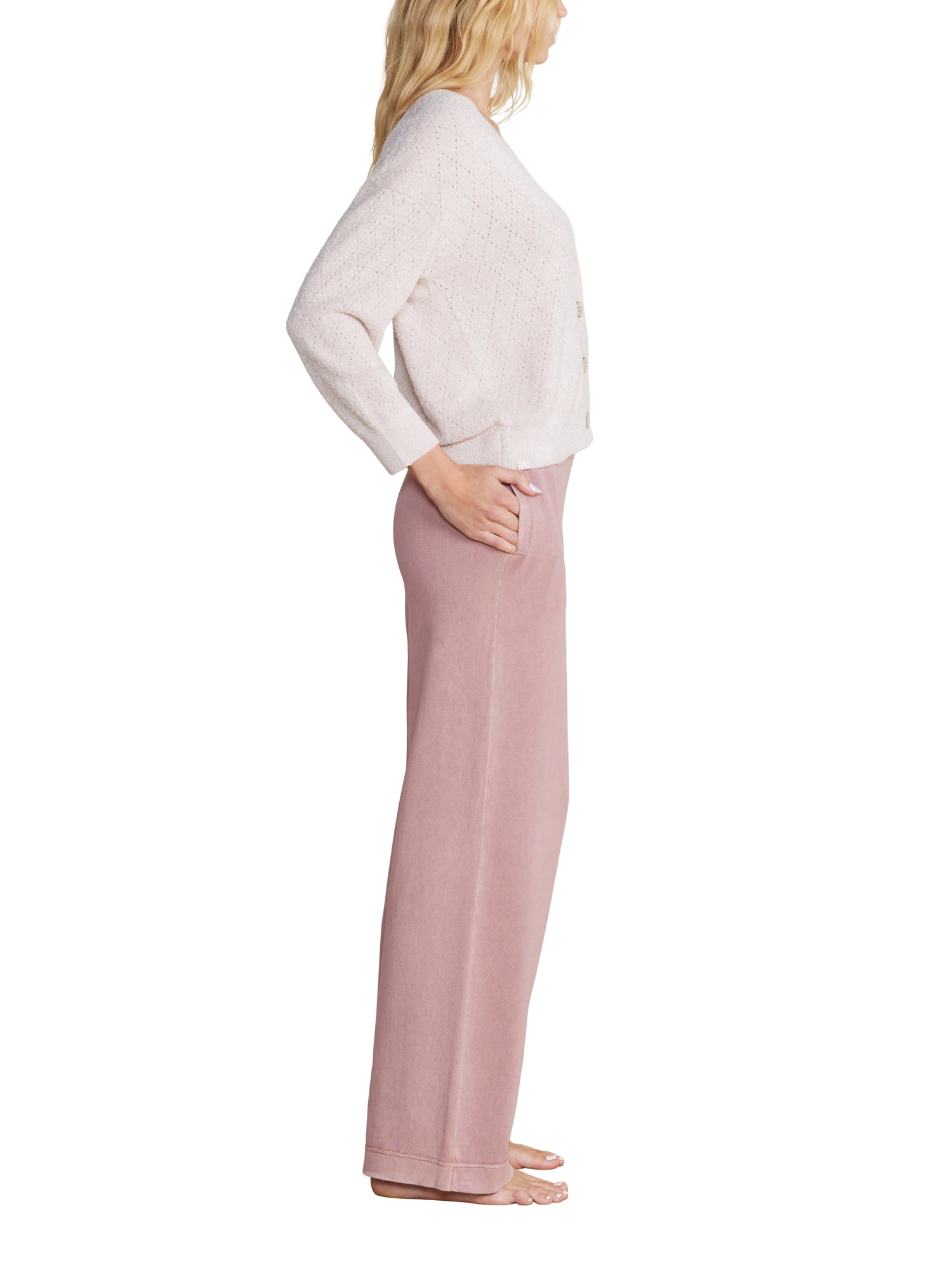 Womens | CozyChic Lite Diamond Pointelle Cardigan | Chai