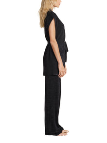 Womens | CozyChic Ultra Lite Waist Tie Vest | Black