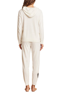 Womens | CozyChic Ultra Lite Embroidered Heart Hoodie | Pearl/Carbon