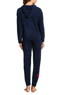 Womens | CozyChic Ultra Lite Embroidered Heart Pant | Marine/Scarlet