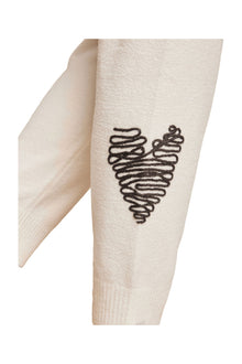 Womens | Cozychic Ultra Lite Embroidered Heart Pant | Pearl/Carbon