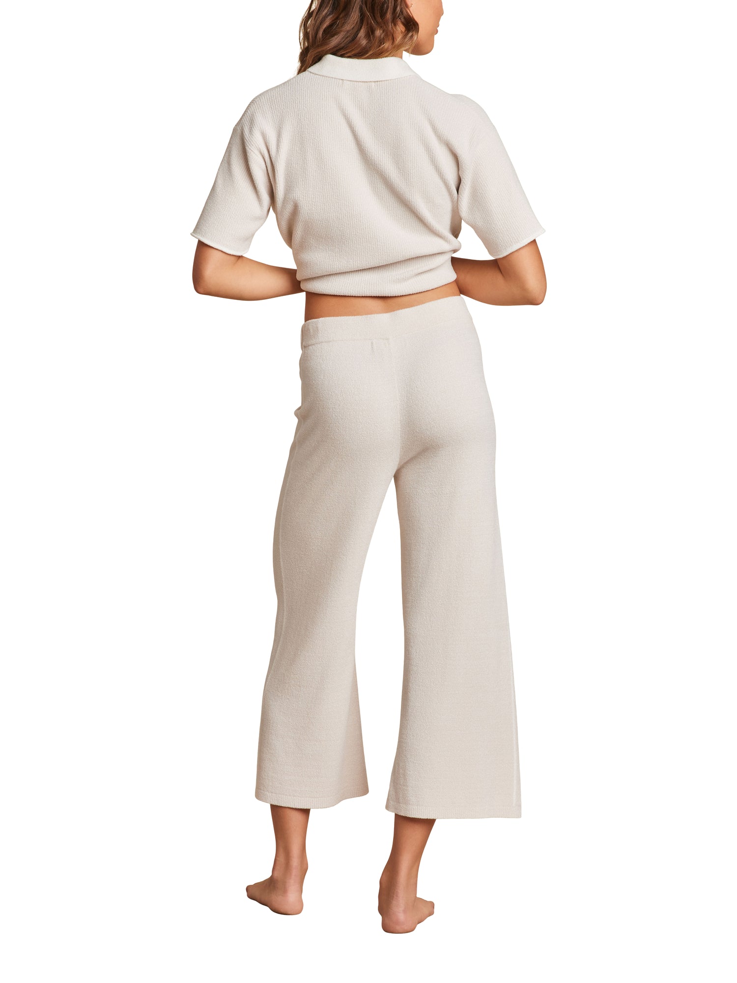 Womens | CozyChic Ultra Lite Side Stripe Crop Pant | Sand Dune/Pearl
