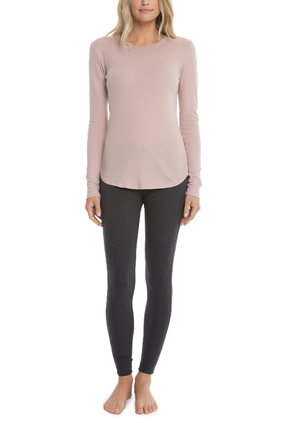 Womens | Malibu Collection Loose Jersey Long Sleeve Tee | Faded Rose