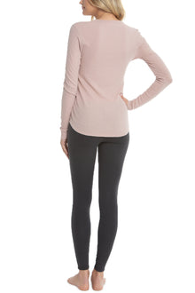 Womens | Malibu Collection Loose Jersey Long Sleeve Tee | Faded Rose