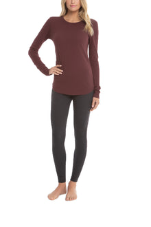 Womens | Malibu Collection Loose Jersey Long Sleeve Tee | Rosewood