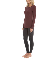 Womens | Malibu Collection Loose Jersey Long Sleeve Tee | Rosewood