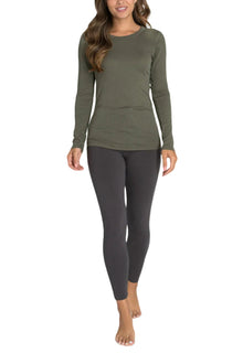 Womens | Malibu Collection Loose Jersey Long Sleeve Tee | Olive