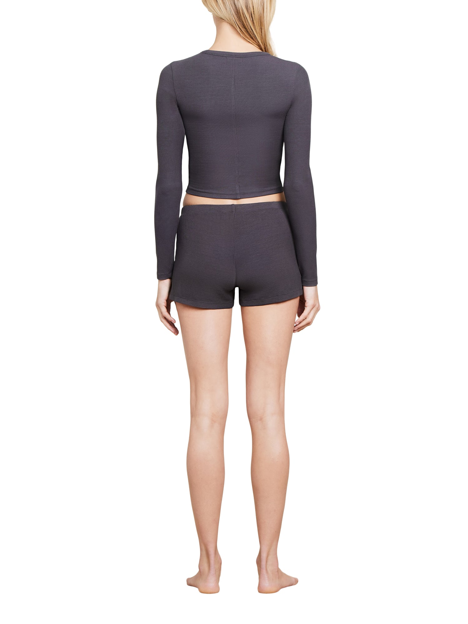 Womens | Malibu Collection Ultra Soft Rib Boxer Short | Carbon