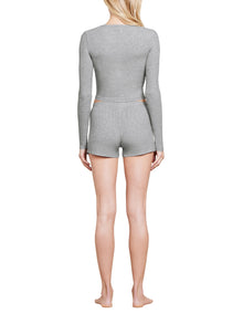 Womens | Malibu Collection Ultra Soft Rib Boxer Short | Heather Gray