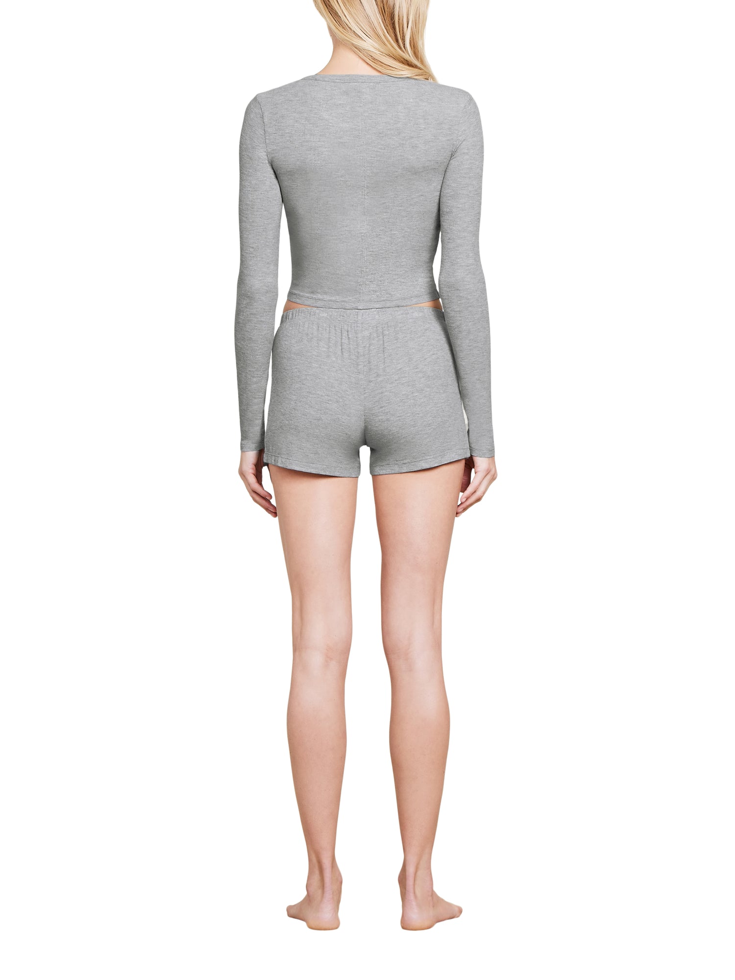 Womens | Malibu Collection Ultra Soft Rib Boxer Short | Heather Gray